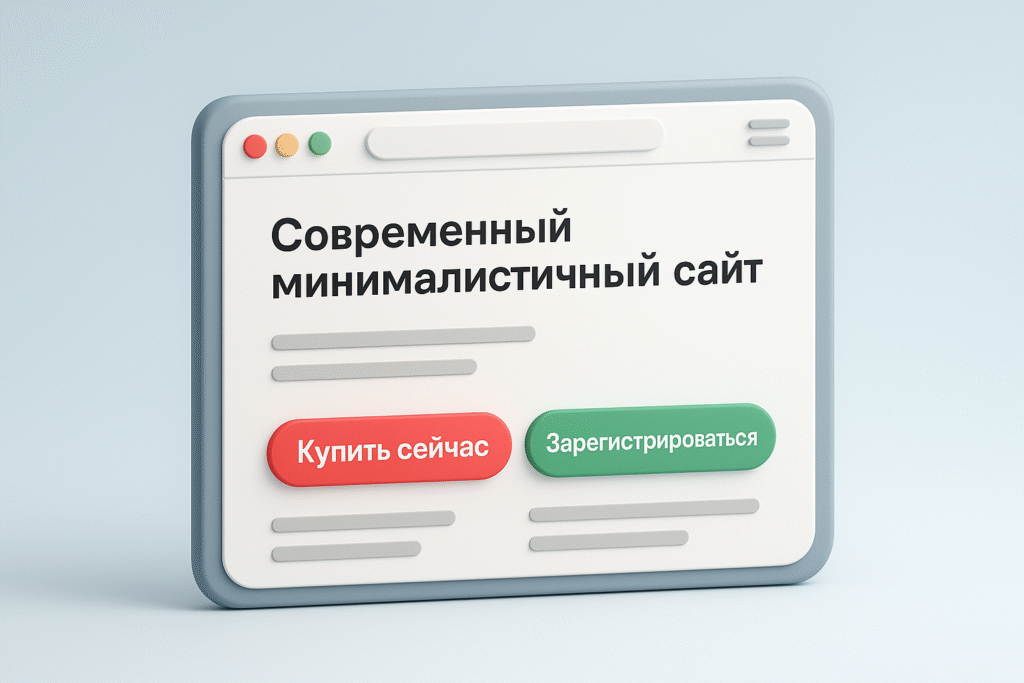 пример - использование красной и зеленой кнопки - дизайн - иллюстрация для блога manufact pro